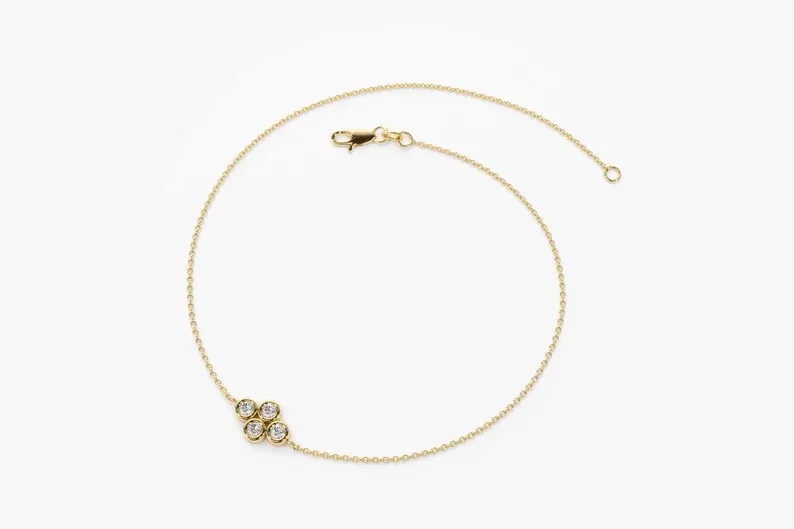 0.10CTW Moissanite Cluster Bracelet