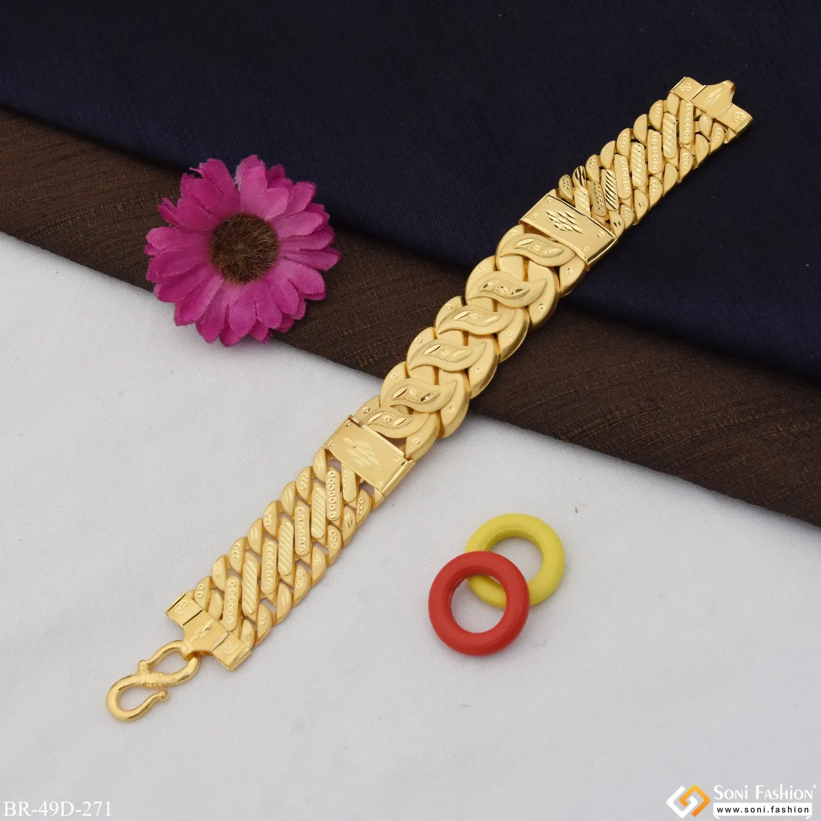 1 Gram Gold Plated Prominent Design Pokal Bracelet for Men - Style D271