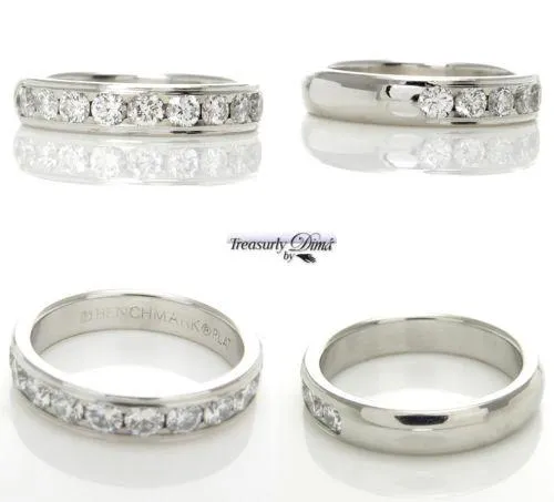 1.00CT SOLID PLATINUM DIAMOND WEDDING ANNIVERSARY BAND RING COMFORT FIT