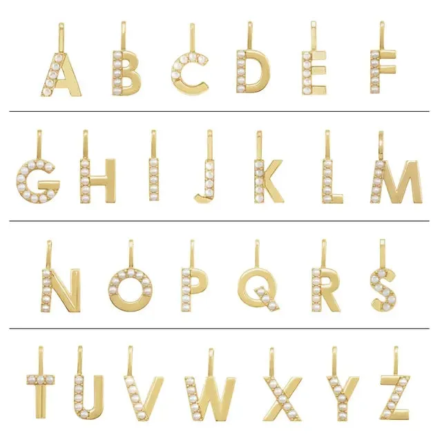 14K Yellow Gold Cultured White Pearl Initial G Charm/Pendant