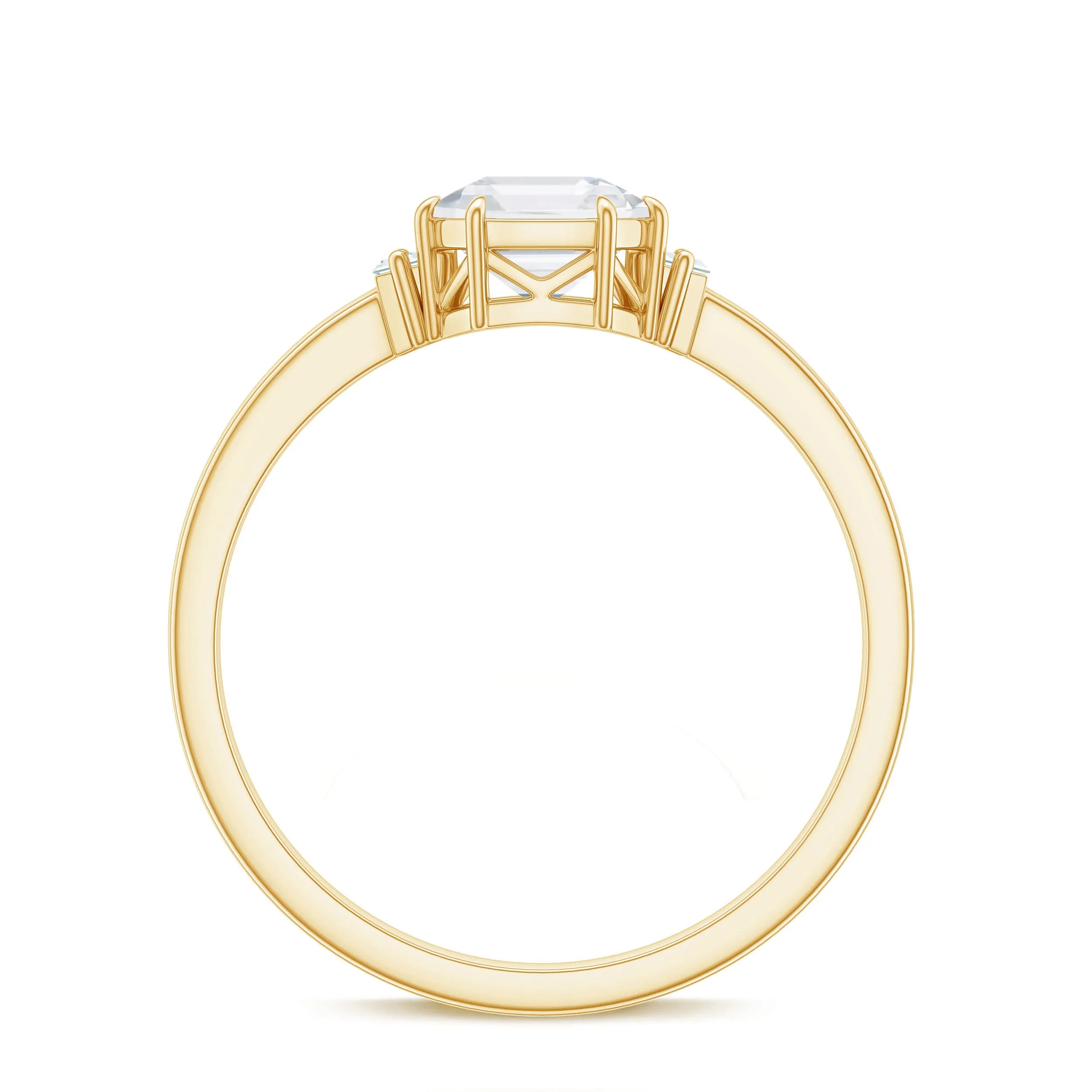 1.50 CT Asscher Cut Solitaire Zircon Engagement Ring