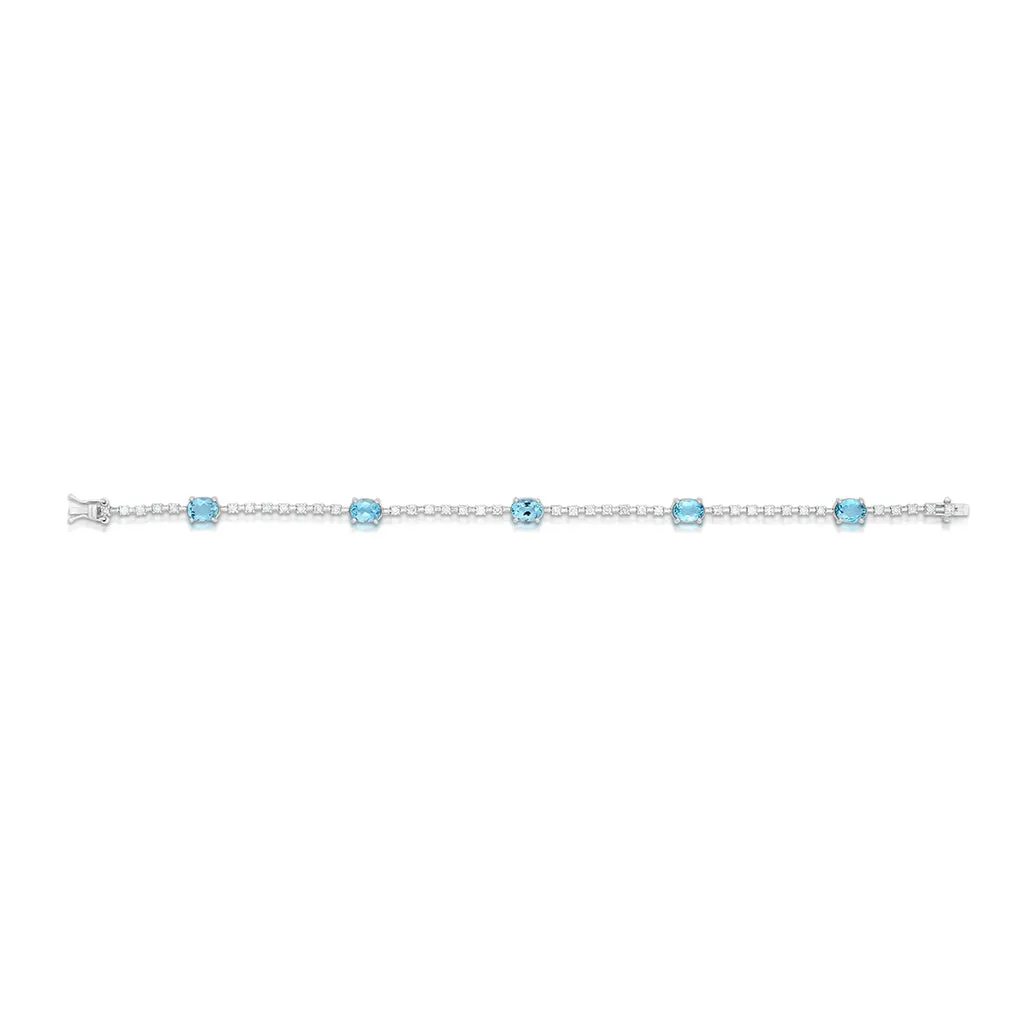 2.93 Carat Aquamarine and Diamond Bracelet