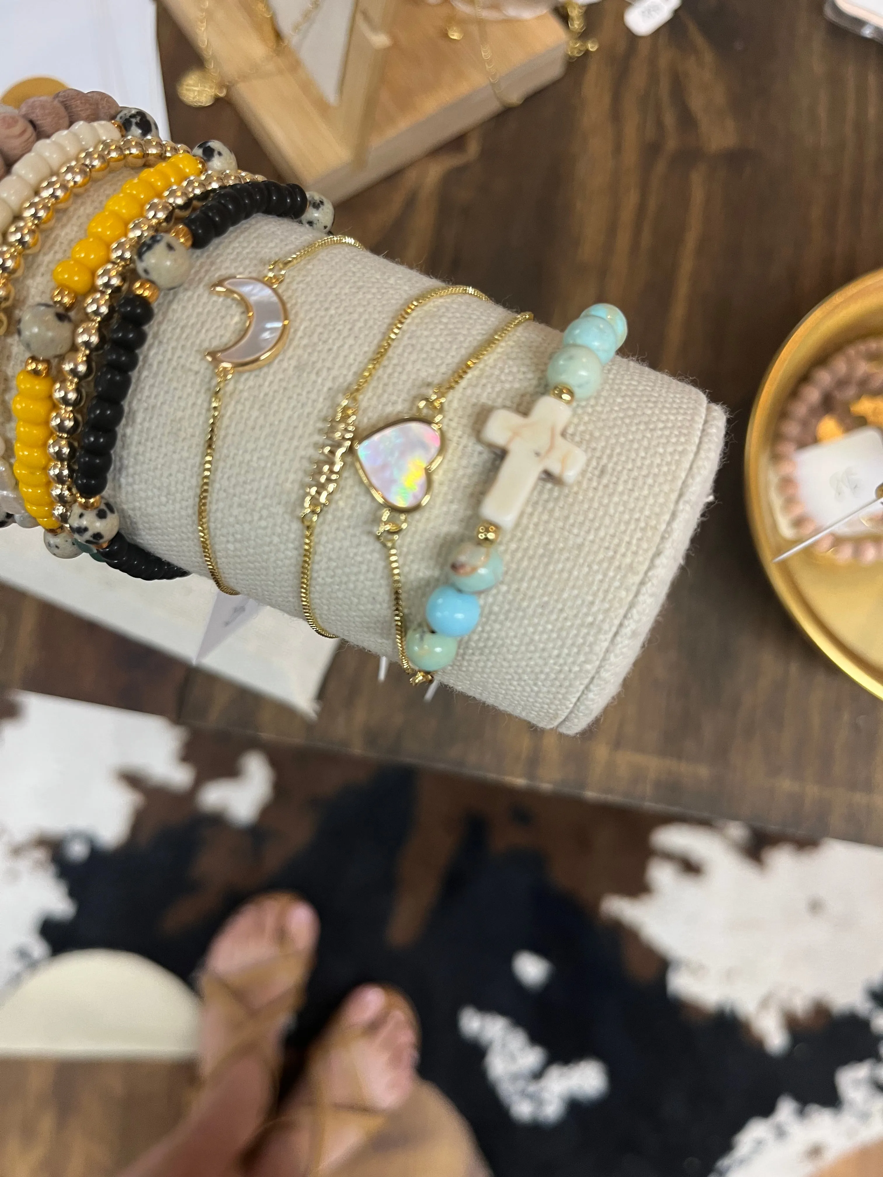 Adjustable Turquoise across Bracelet