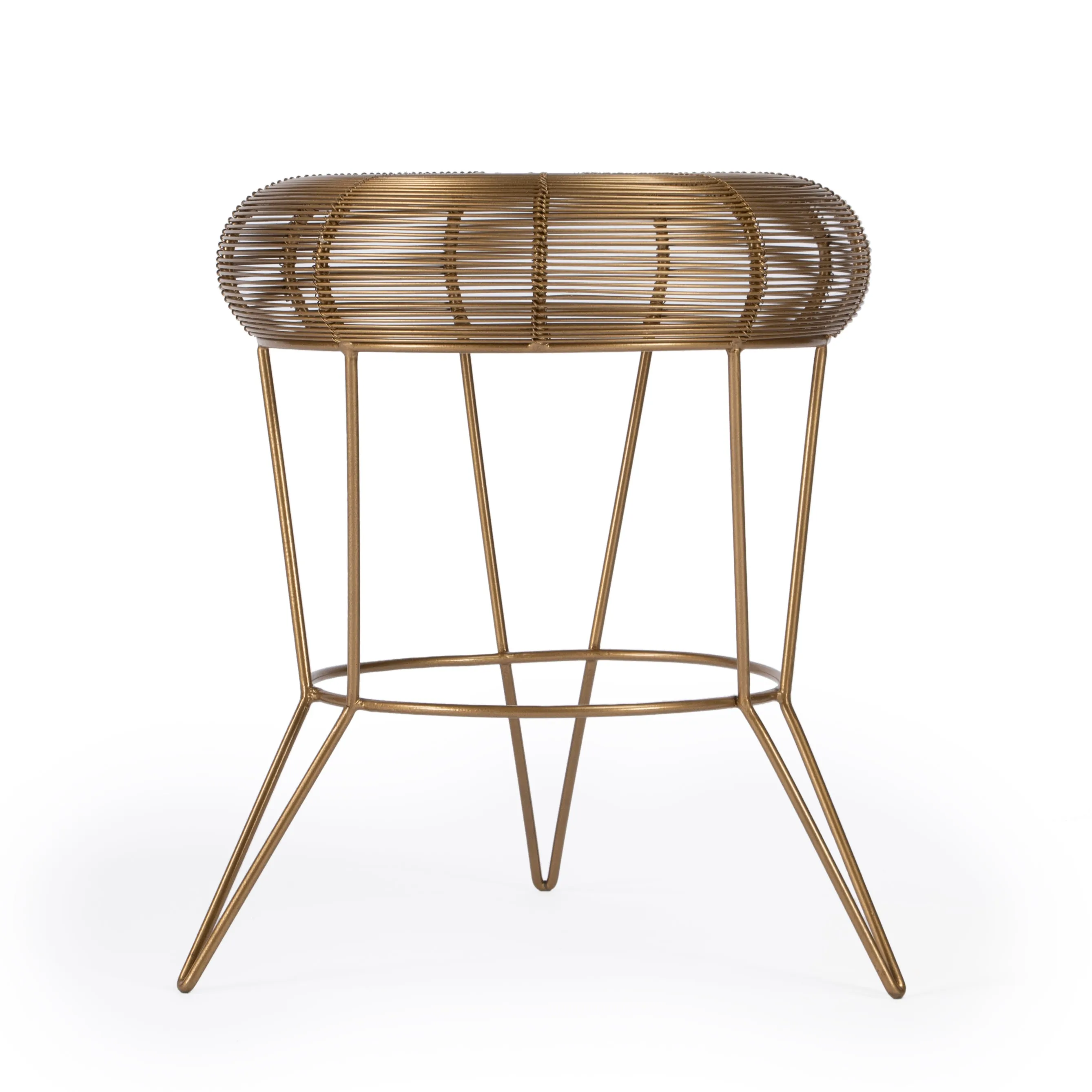 Allen Decorative Wire Side Table in Antique Gold  5633226