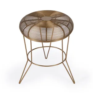 Allen Decorative Wire Side Table in Antique Gold  5633226
