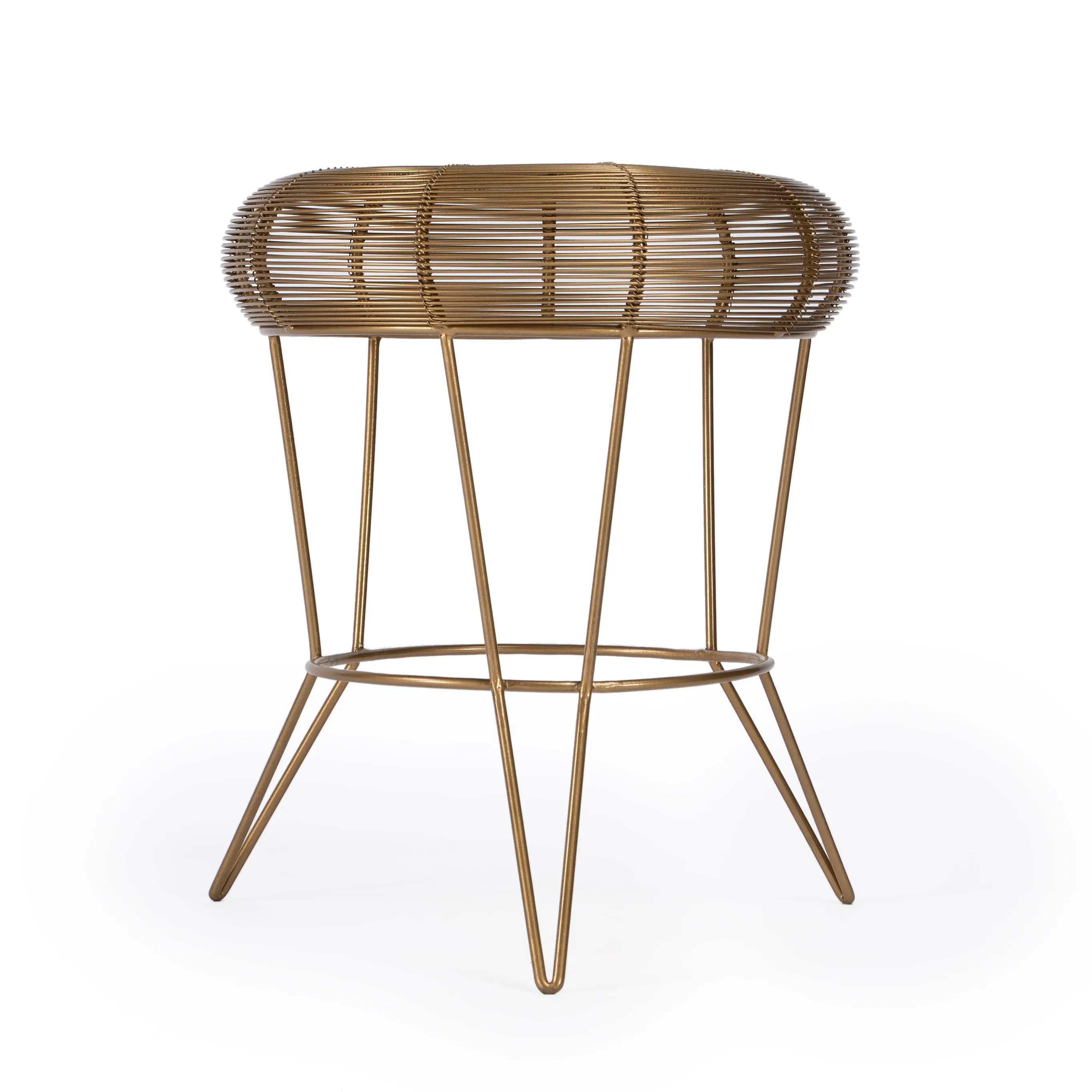 Allen Decorative Wire Side Table in Antique Gold  5633226