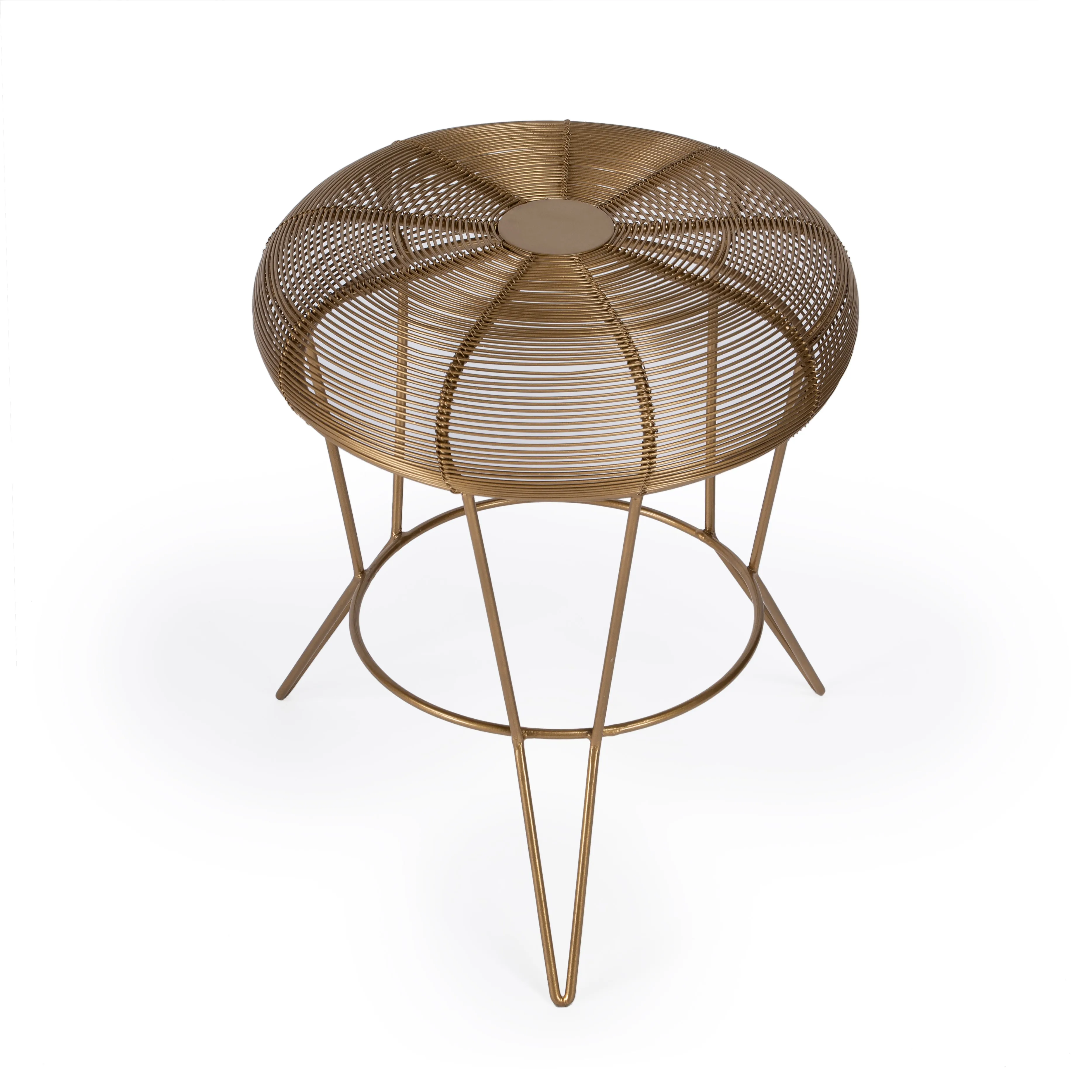 Allen Decorative Wire Side Table in Antique Gold  5633226