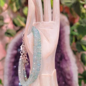 Aquamarine Micro Faceted Bracelet for Calm Communication