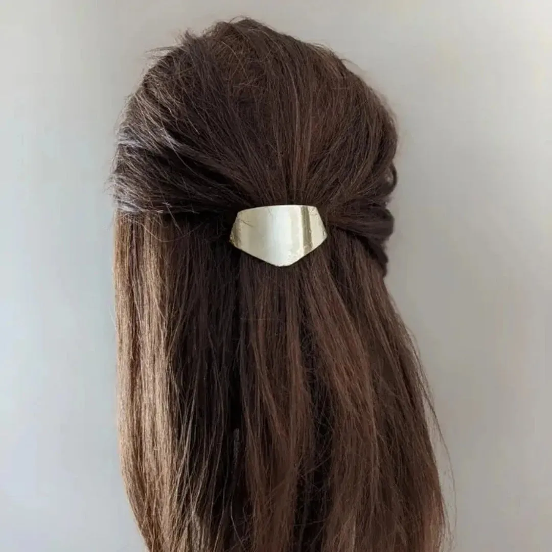 Brass Shield Barrette