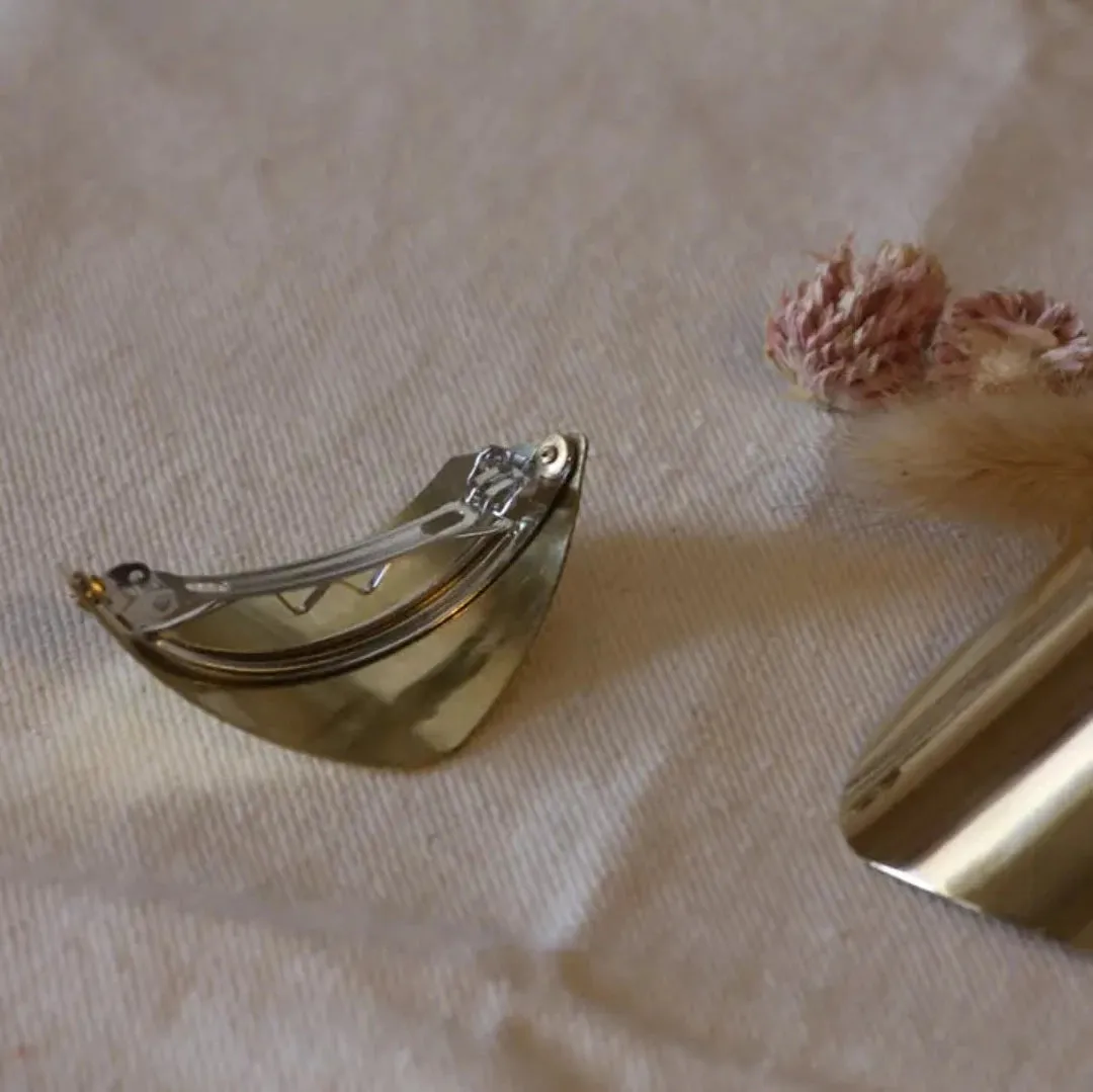 Brass Shield Barrette