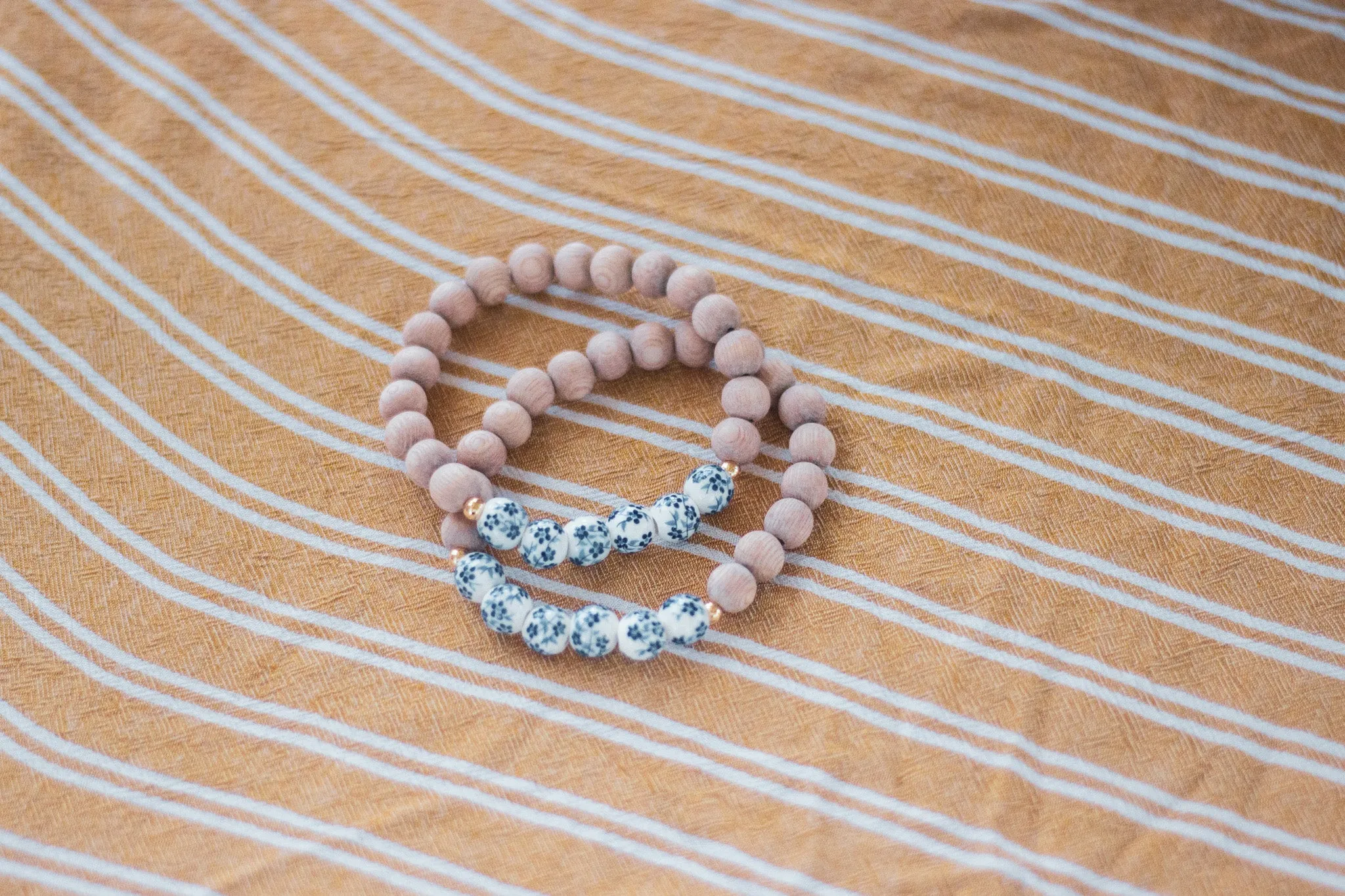 Ceramic Blue Flower Diffuser Bracelet
