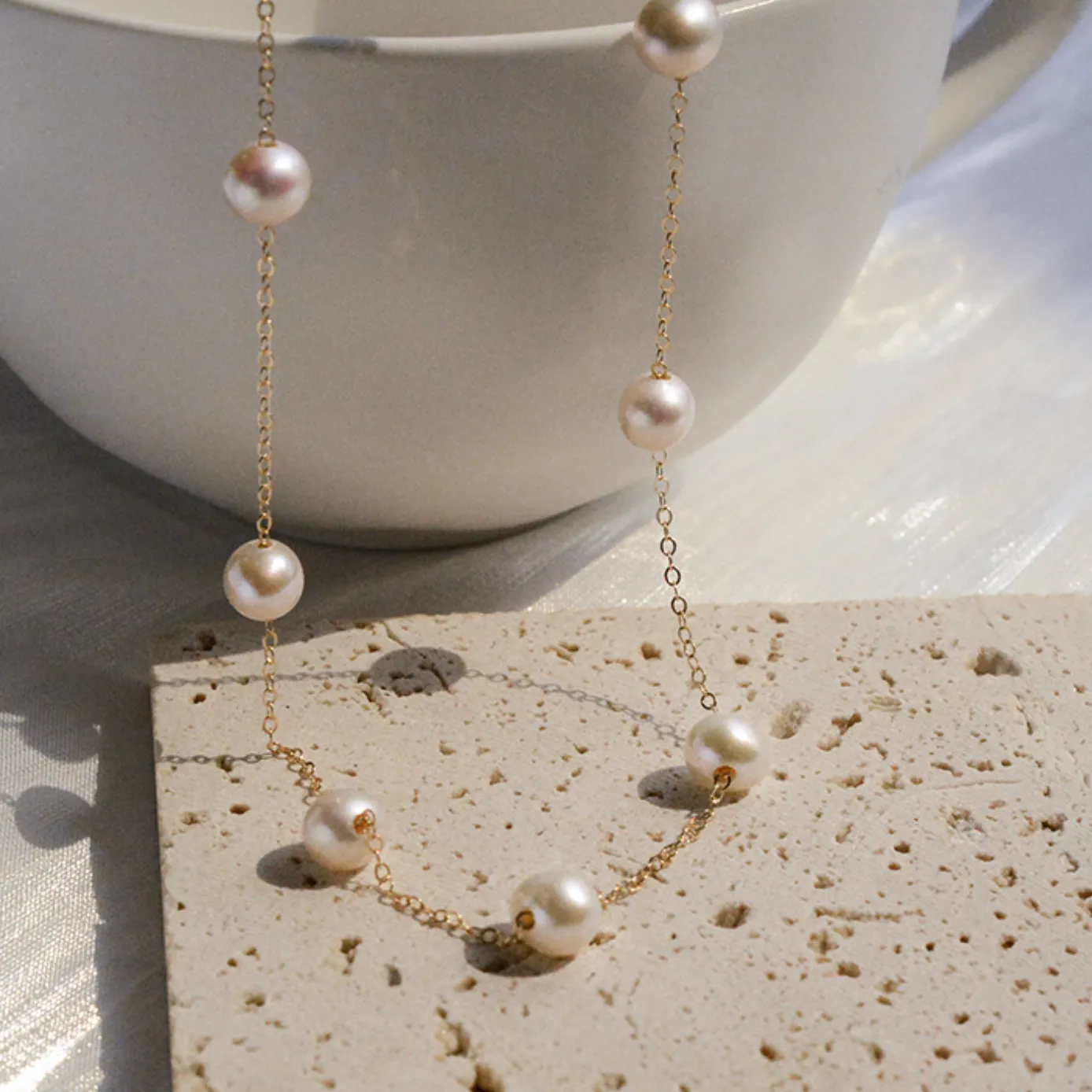 Classic Tincup Pearl Necklace