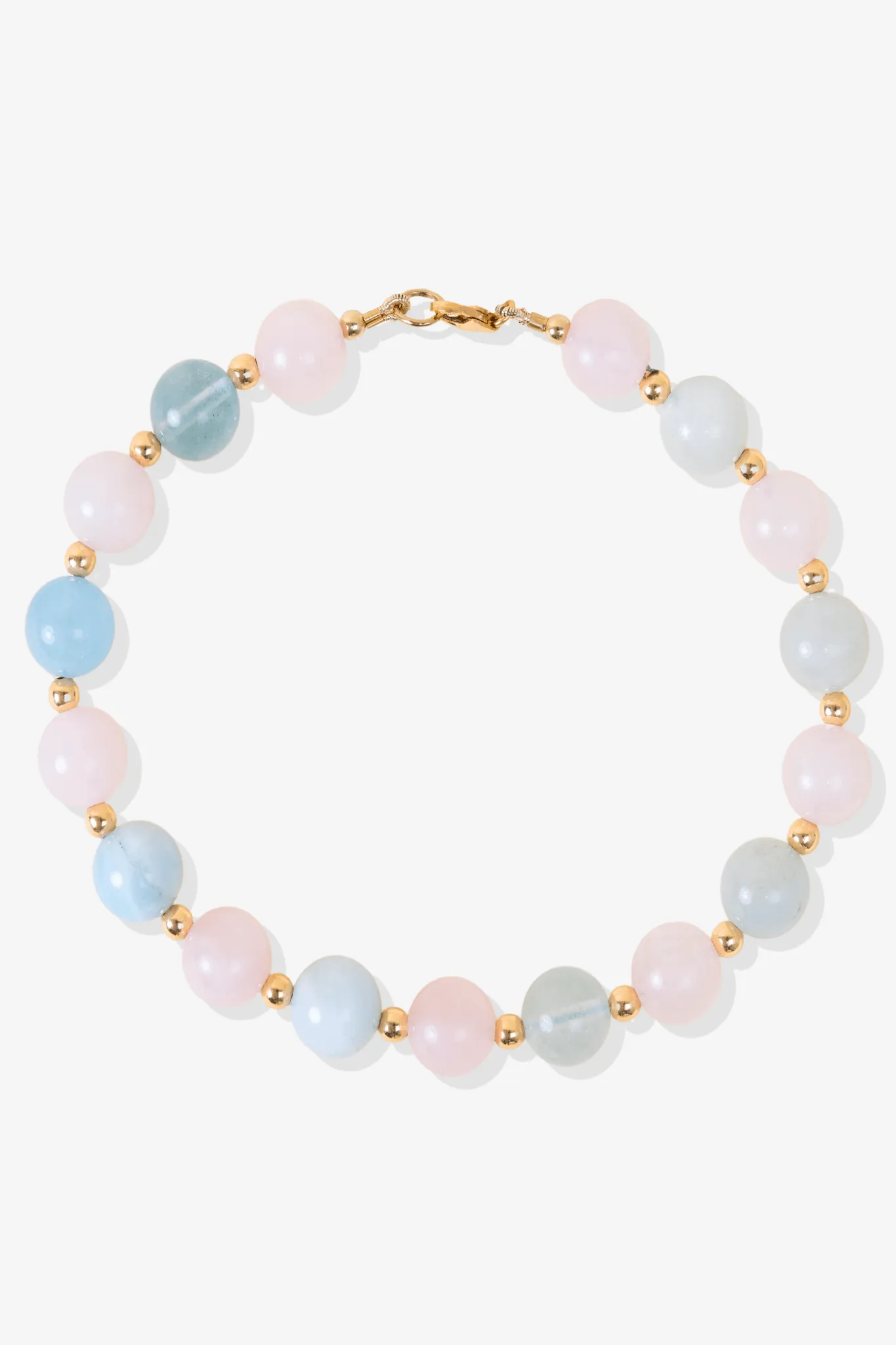 Confidence - Rose Quartz and Aquamarine Gold Vermeil Bracelet