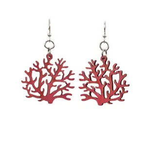 Coral Wood Earrings