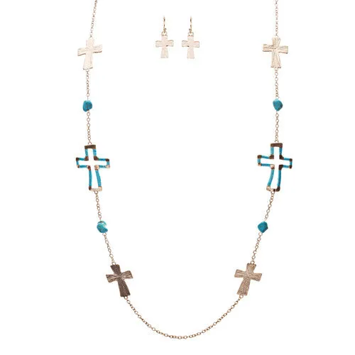 Cross Jewelry Simple Yet Fascinating Spiritual Charm Necklace Set JN223 TQ