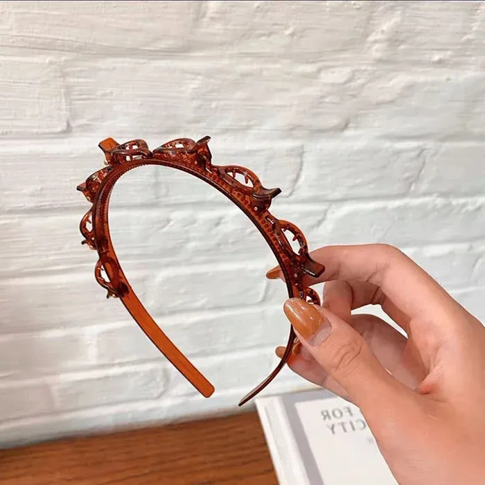 Double bangs hairstyle hairpin