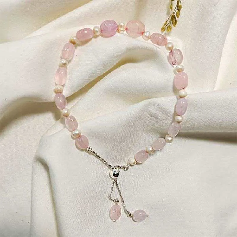 Fresh Water Pearl and Rose Quartz Bracelet