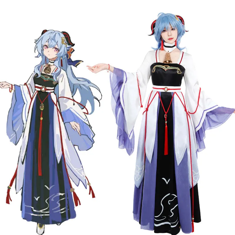 Genshin Impact Ganyu Hanfu Cosplay Costume