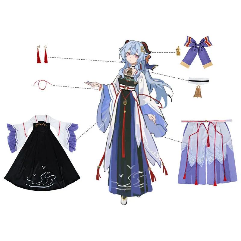 Genshin Impact Ganyu Hanfu Cosplay Costume