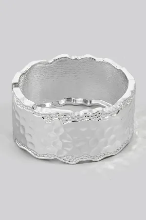 Hammered Thick Cuff Bracelet (Gold/Silver)