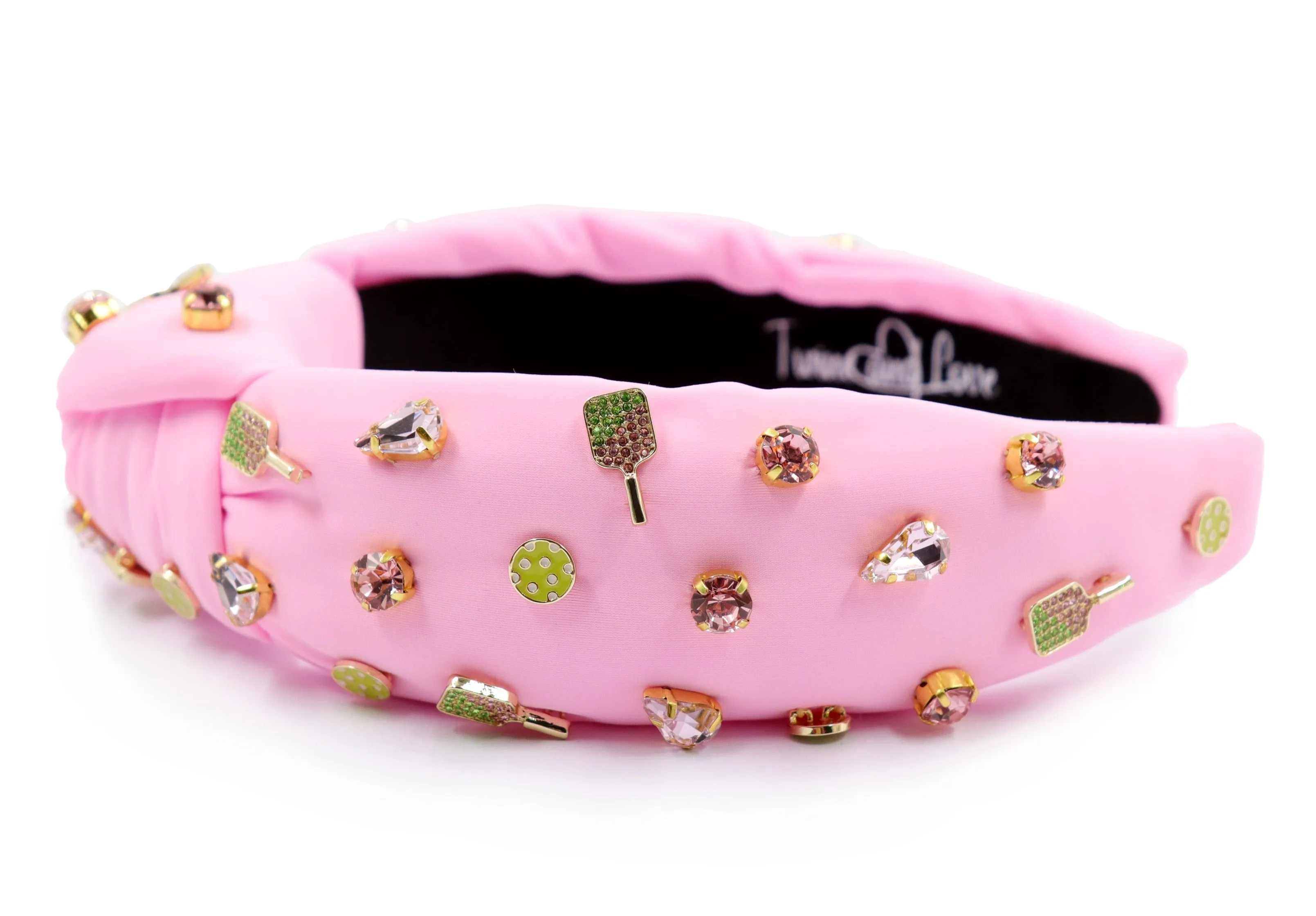 Hand Sewn Pickleball Jeweled Knot Headband