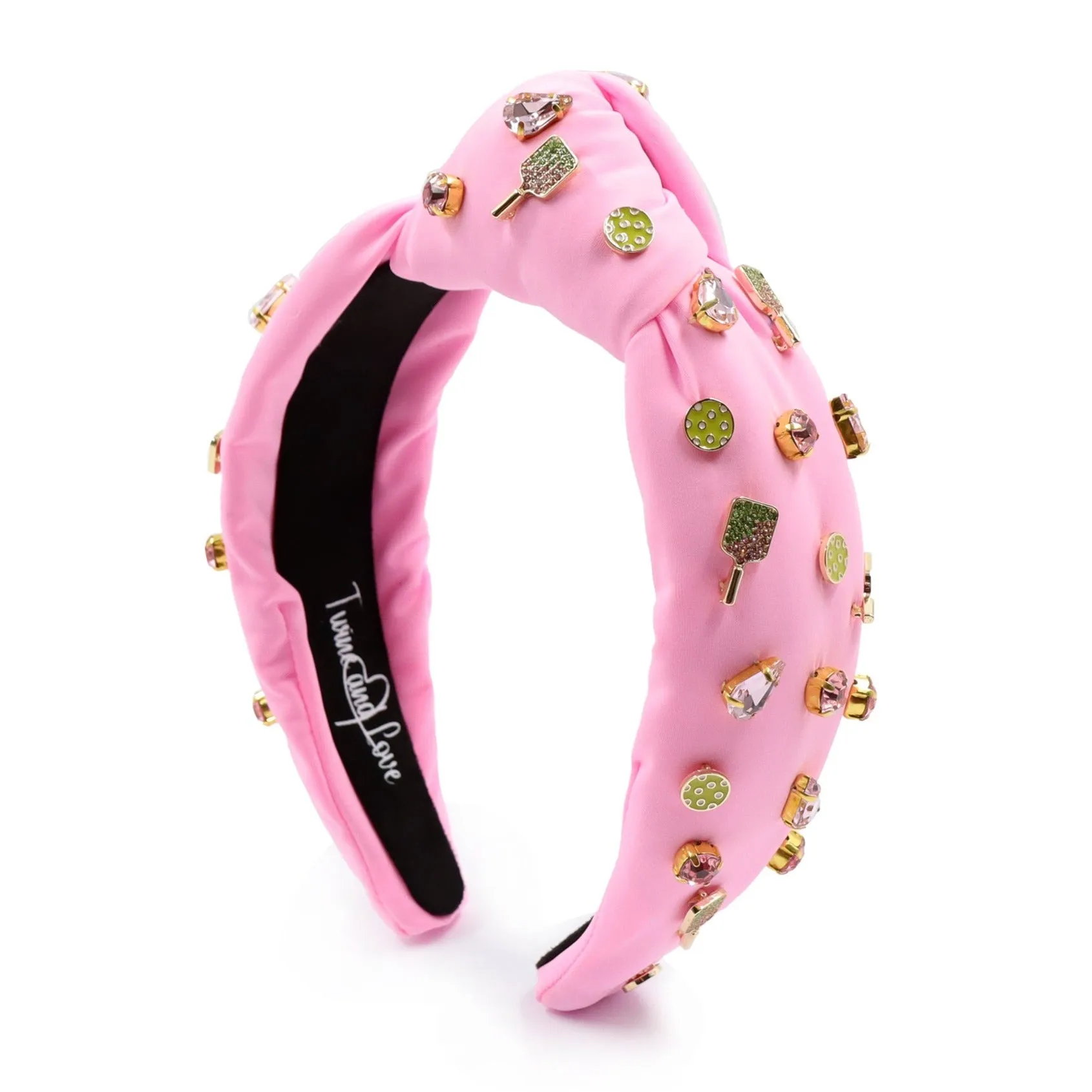 Hand Sewn Pickleball Jeweled Knot Headband