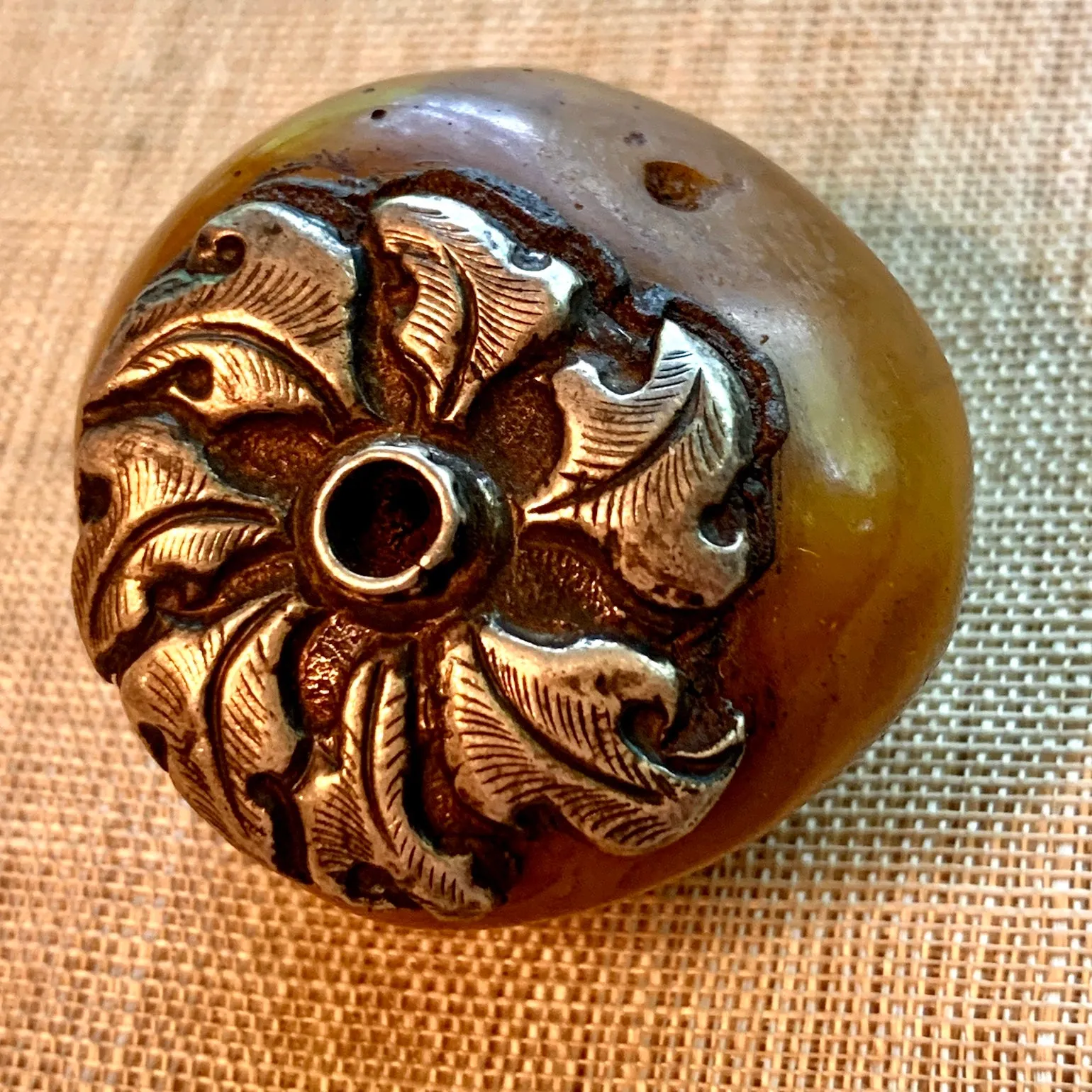 Large Resin Amber Bead, Nepal