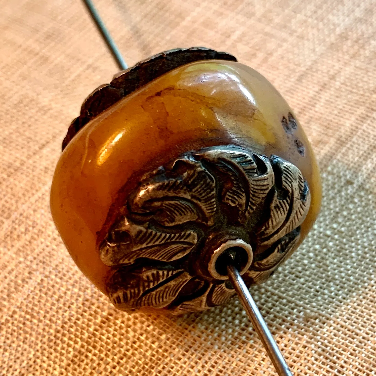 Large Resin Amber Bead, Nepal