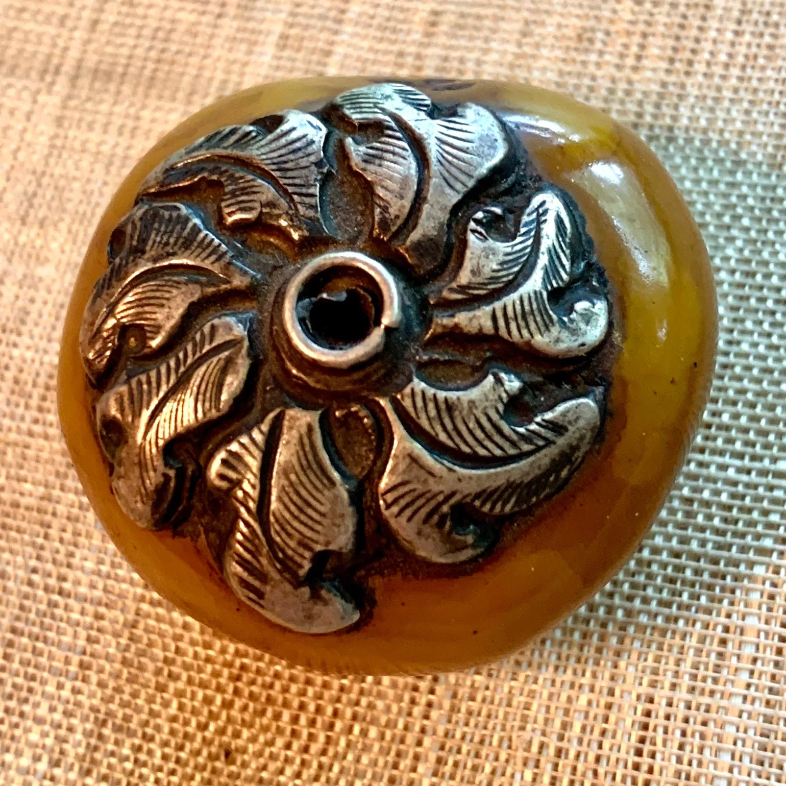 Large Resin Amber Bead, Nepal