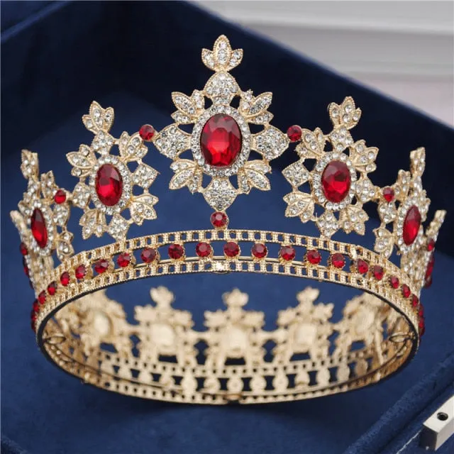 Luxury Royal England Wedding Gold Crown-Bride Tiara-Hair Jewelry