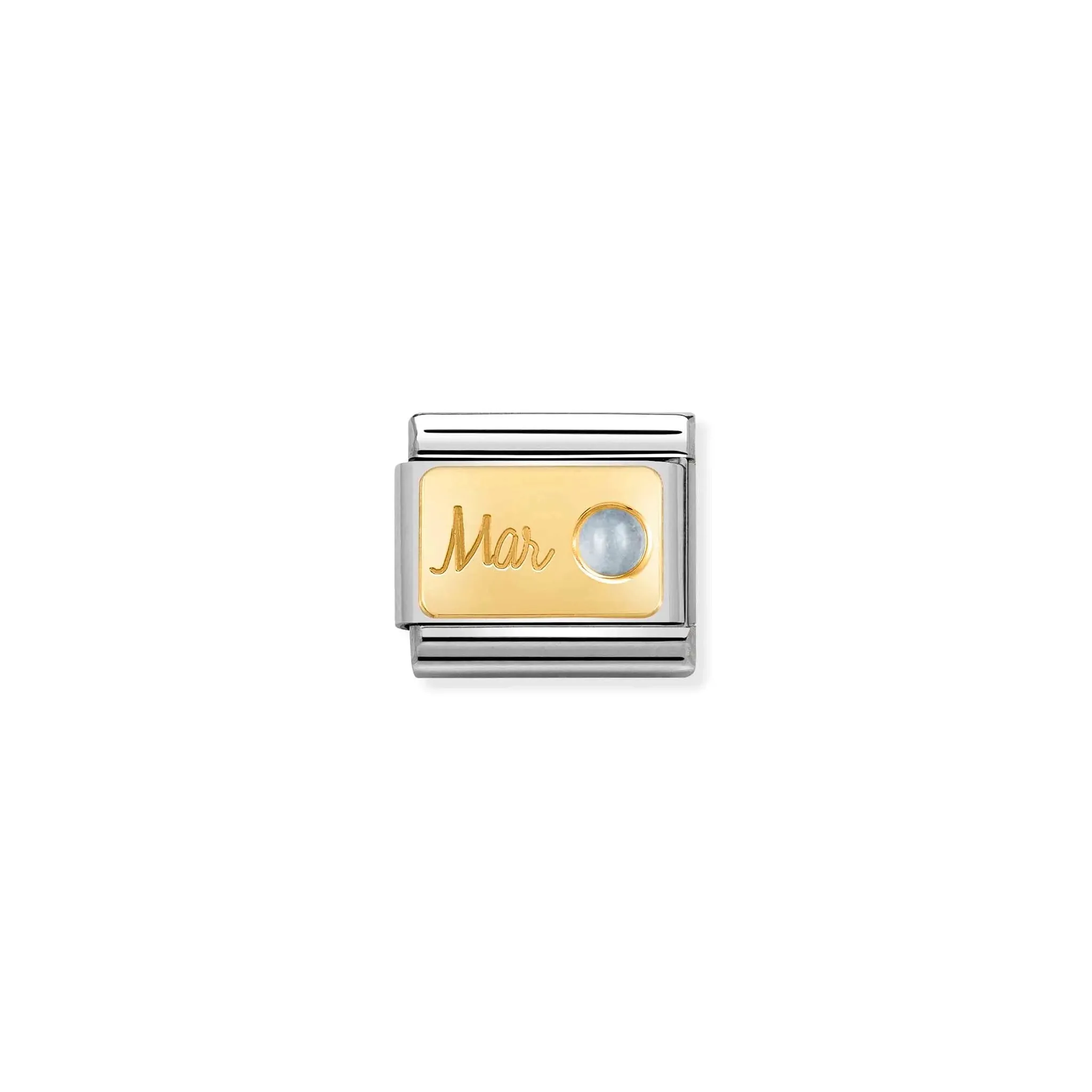 March Birthstone 18k Gold Charm