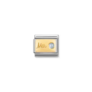 March Birthstone 18k Gold Charm