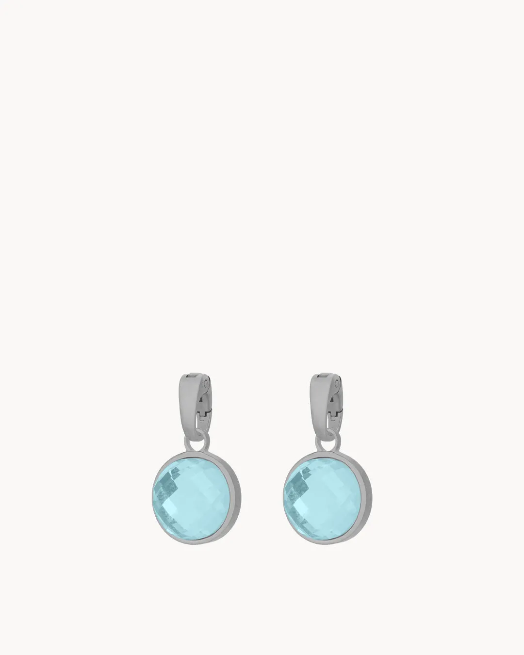 March Peace Birthstone Signature Earring Pendants, Silver