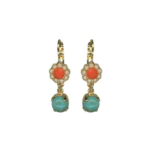 Medium Rosette Drop Earrings- "Mythical Dusk" - Yellow Gold