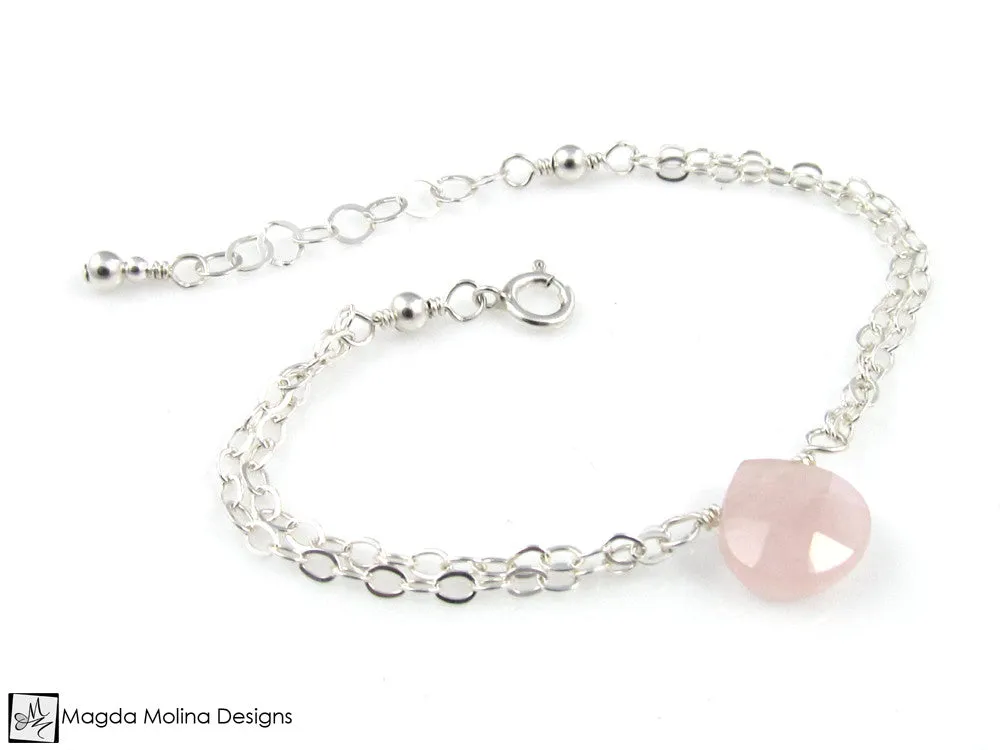 Mini Goddess (children) Rose or Blue Quartz Chain Bracelet