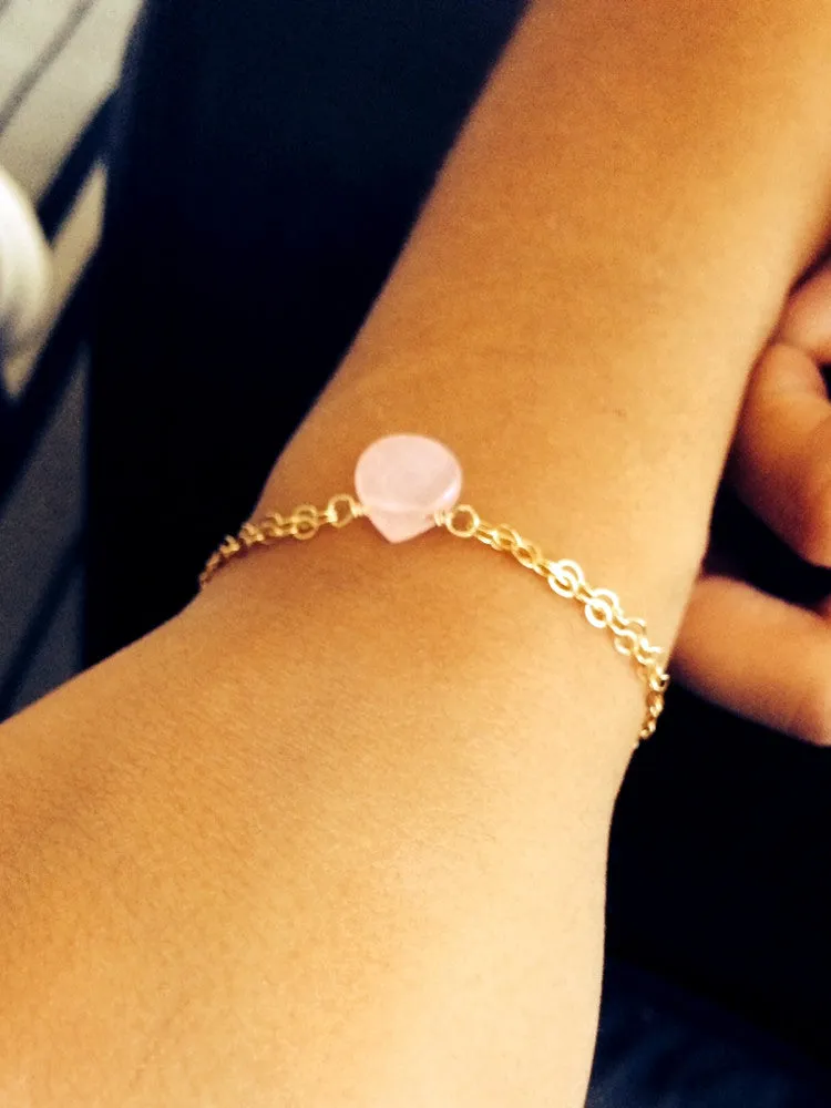 Mini Goddess (children) Rose or Blue Quartz Chain Bracelet