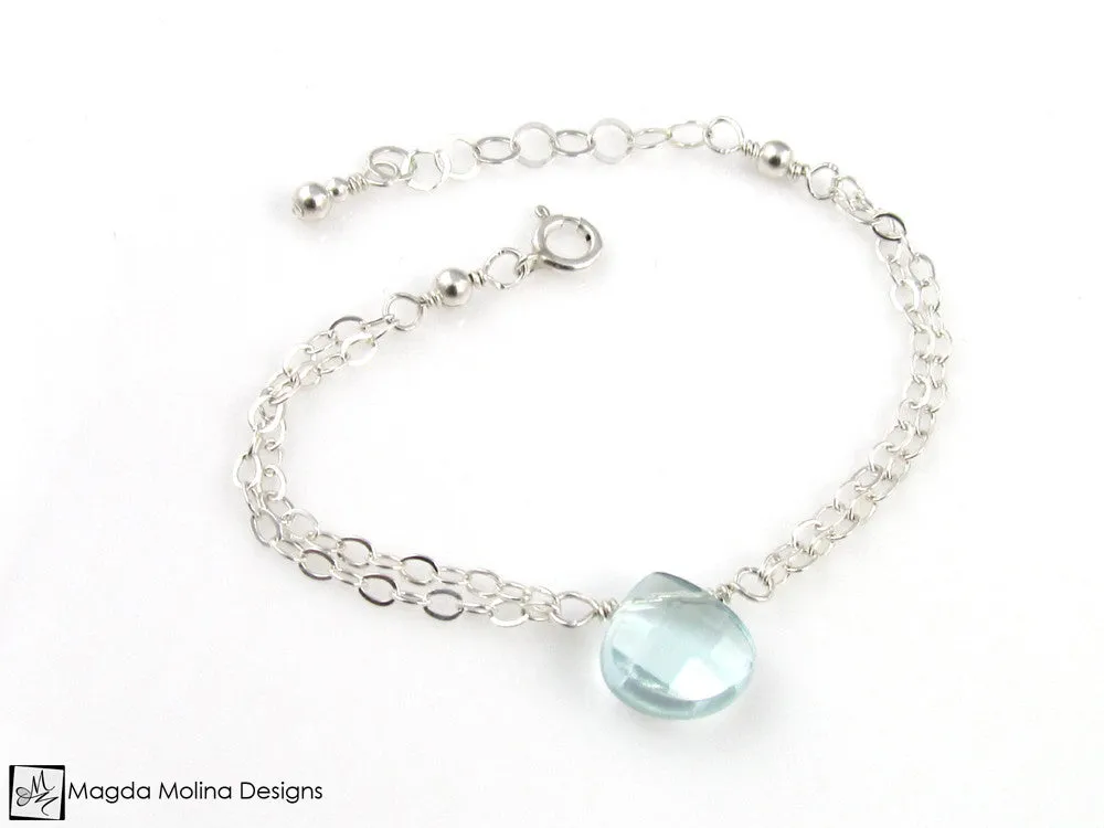 Mini Goddess (children) Rose or Blue Quartz Chain Bracelet