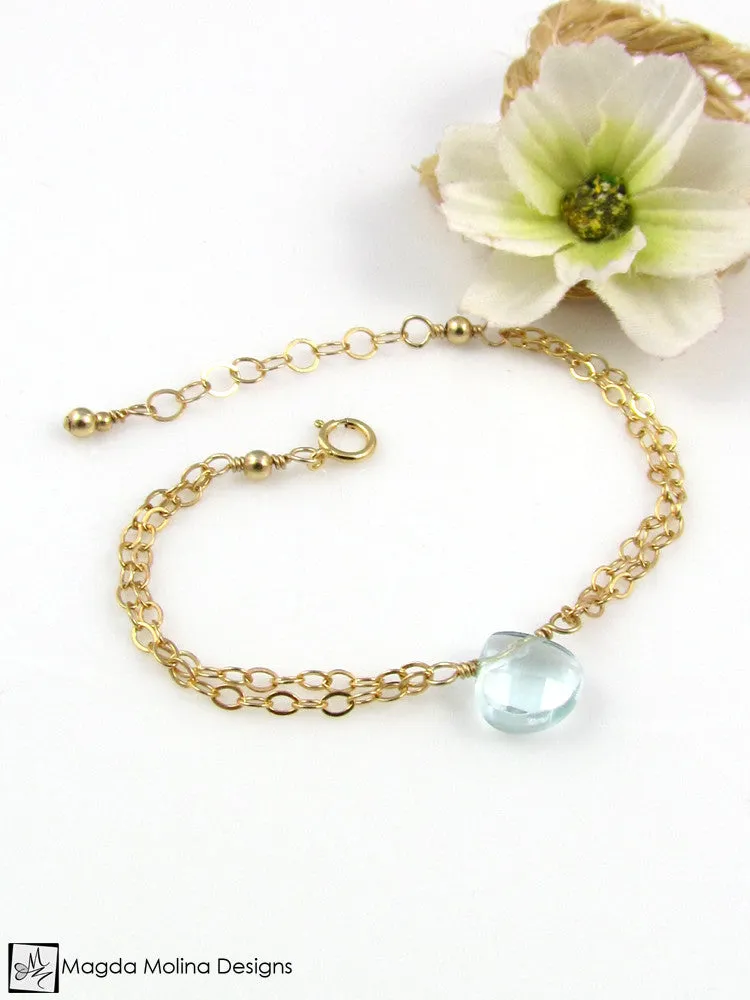 Mini Goddess (children) Rose or Blue Quartz Chain Bracelet