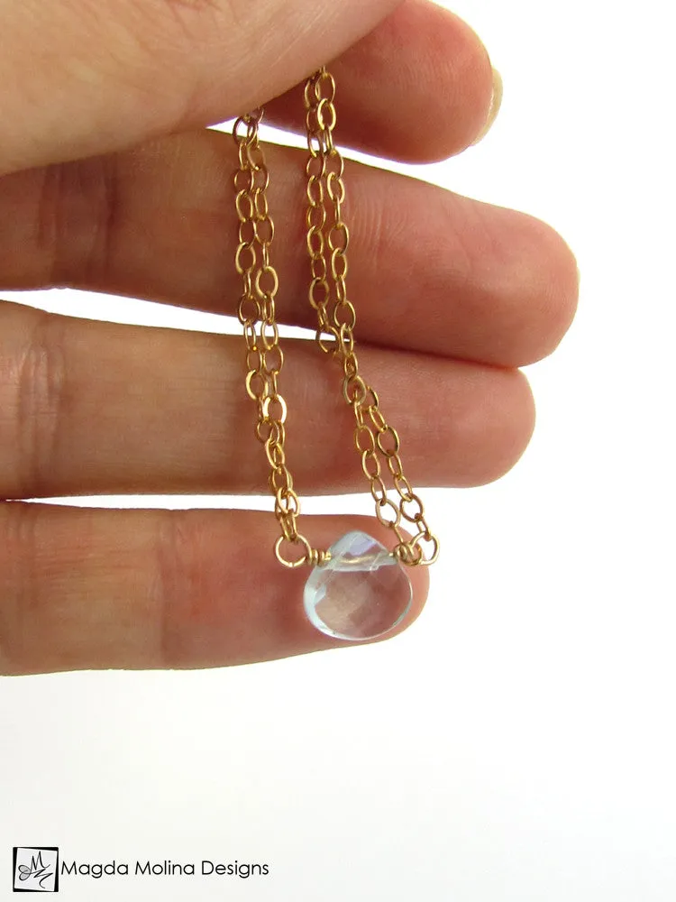 Mini Goddess (children) Rose or Blue Quartz Chain Bracelet