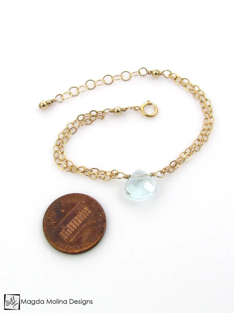 Mini Goddess (children) Rose or Blue Quartz Chain Bracelet