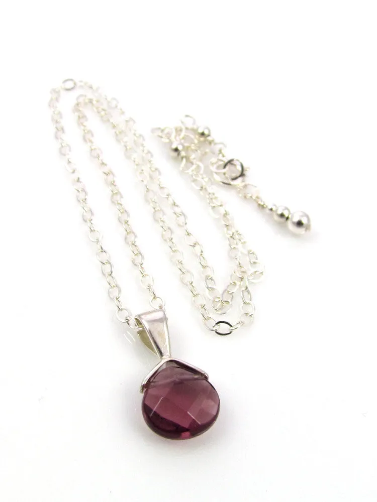 Mini Goddess (children) Simple Quartz Drop on Silver Necklace