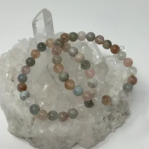 Multi-Color Aquamarine 8mm Round Bracelet