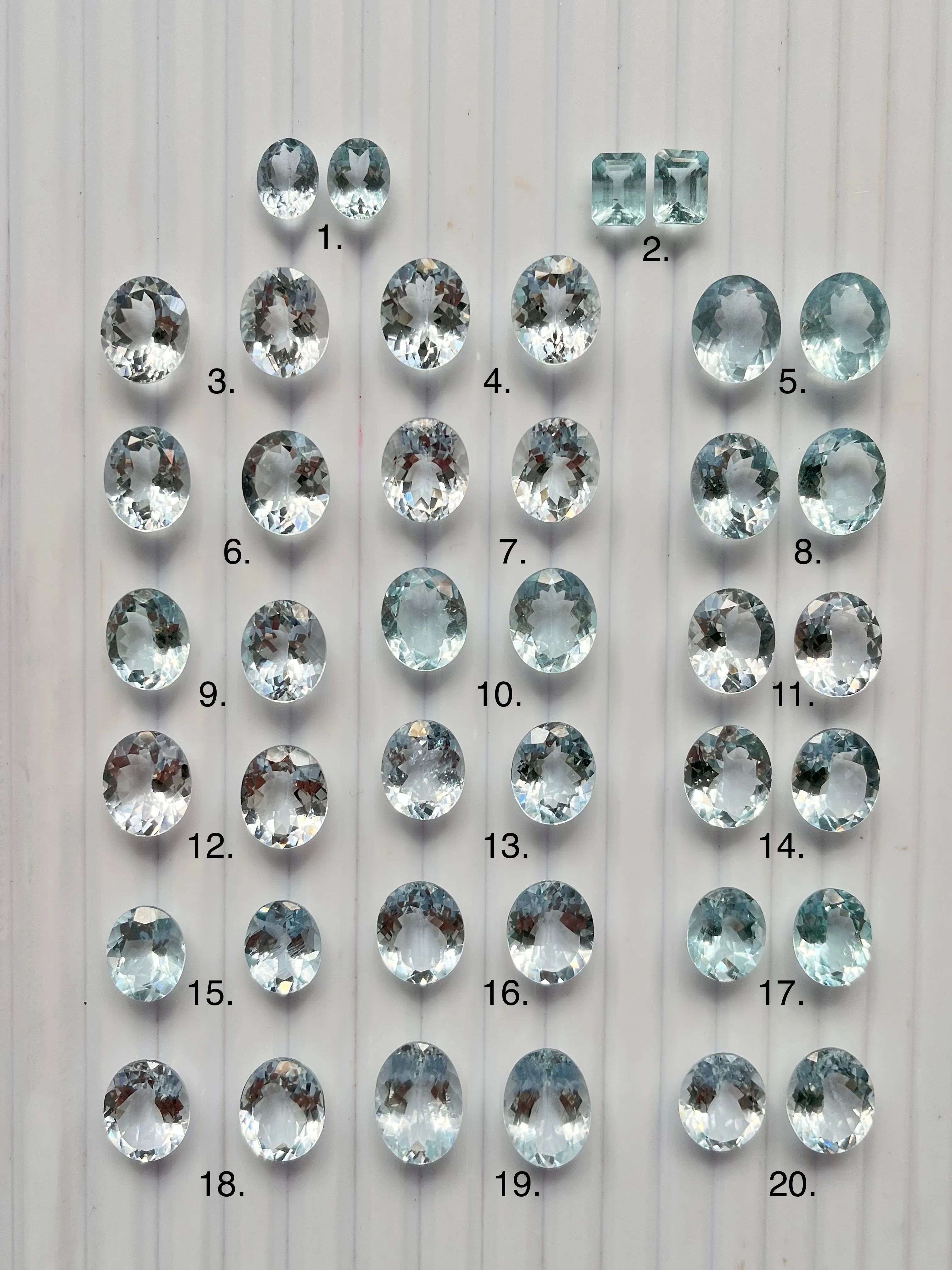Natural Aquamarine gemstone Pair for earrings