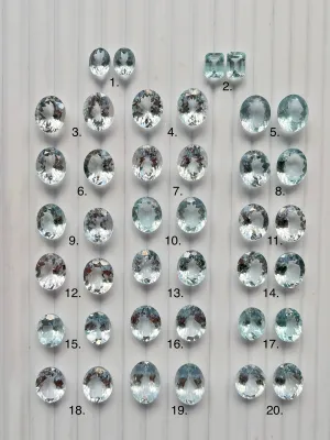 Natural Aquamarine gemstone Pair for earrings