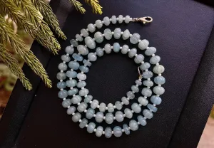 Natural Aquamarine Melons Hand Carved beads
