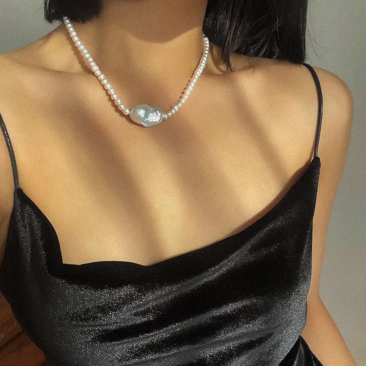 Natural Pearl Baroque Choker Necklace