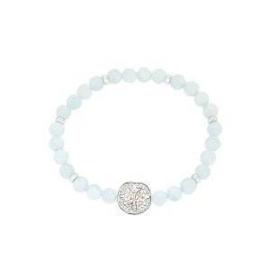 Ocean aquamarine sand dollar stretch bracelet