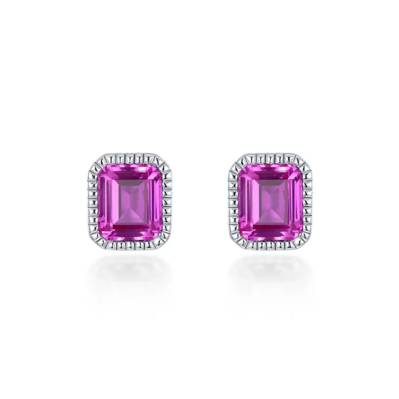 October Birthstone Solitaire Stud Earrings