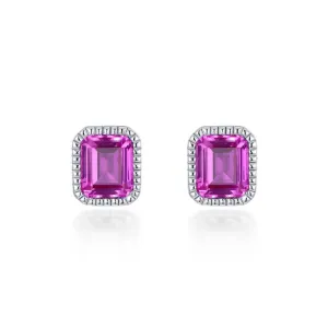 October Birthstone Solitaire Stud Earrings