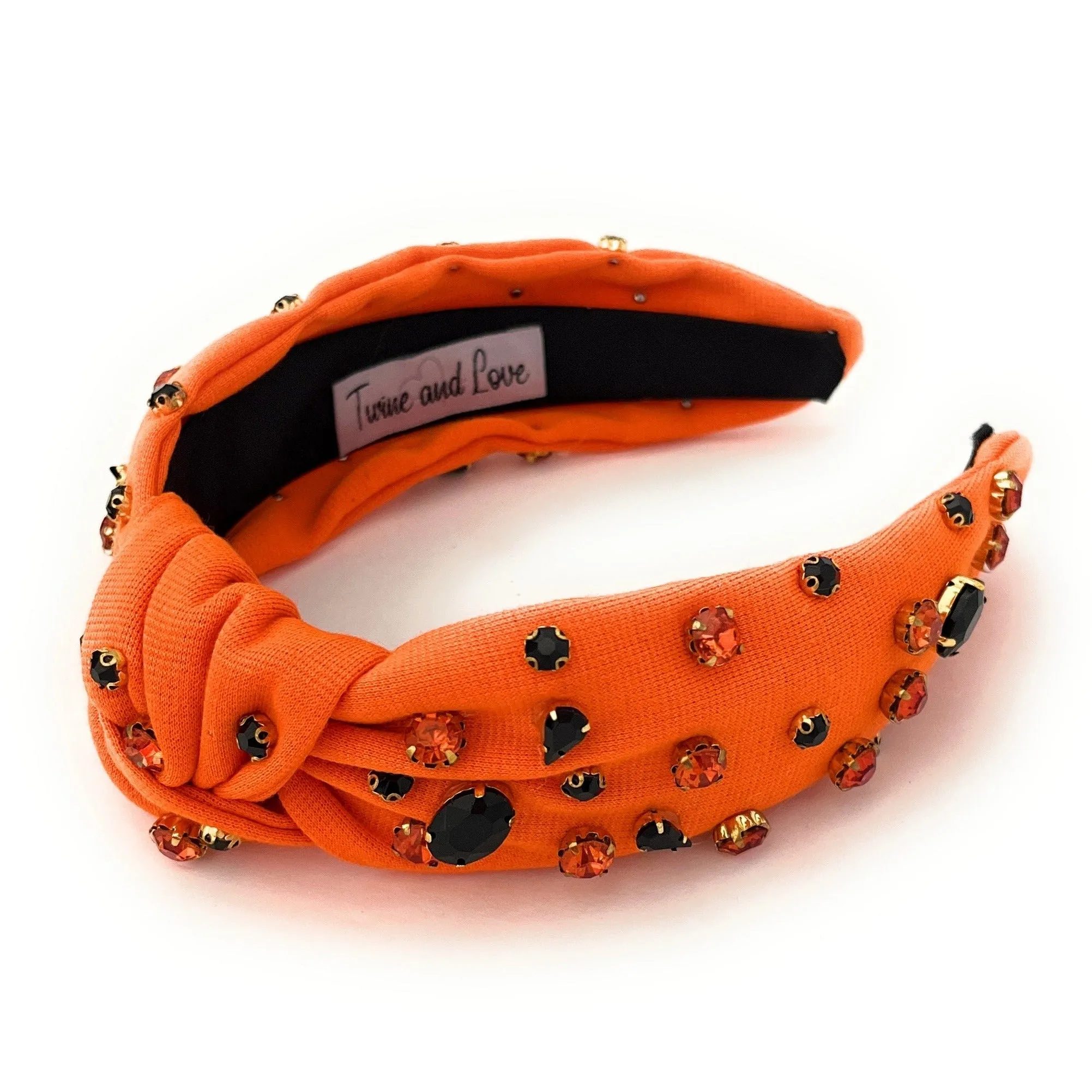 Orange Jeweled Knot Headband